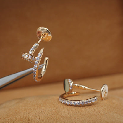 [Leaves]JUSTE EARRINGS 12.75MM PINK GOLD DIAMOND