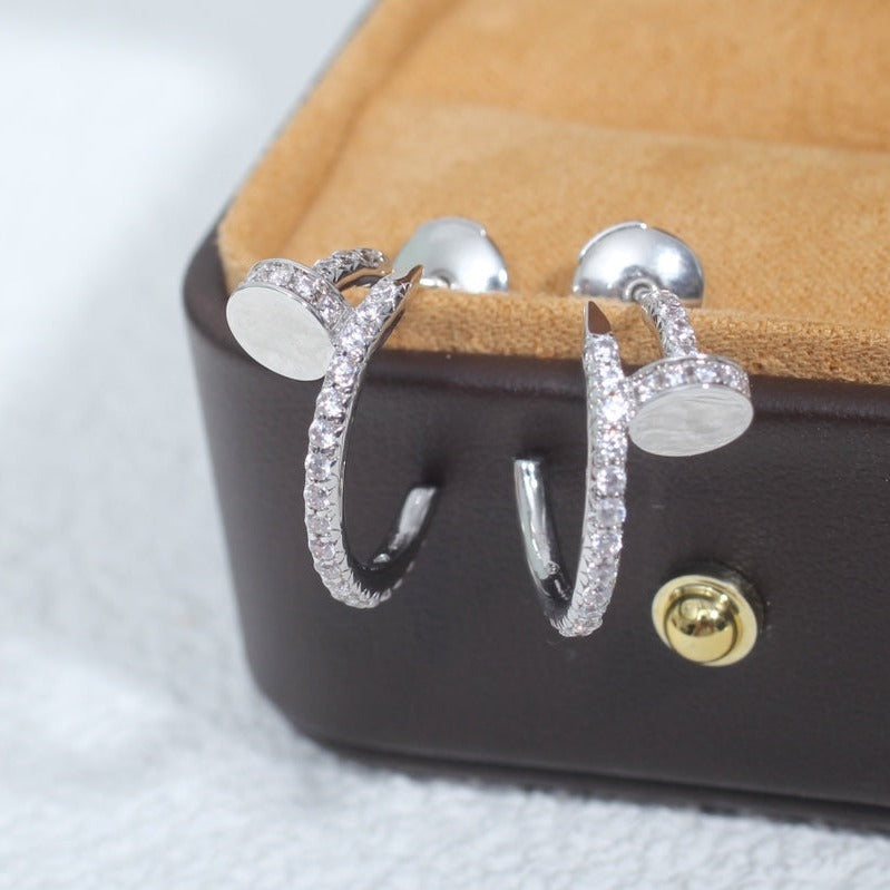 [Leaves]JUSTE EARRINGS 12.75MM SILVER DIAMOND