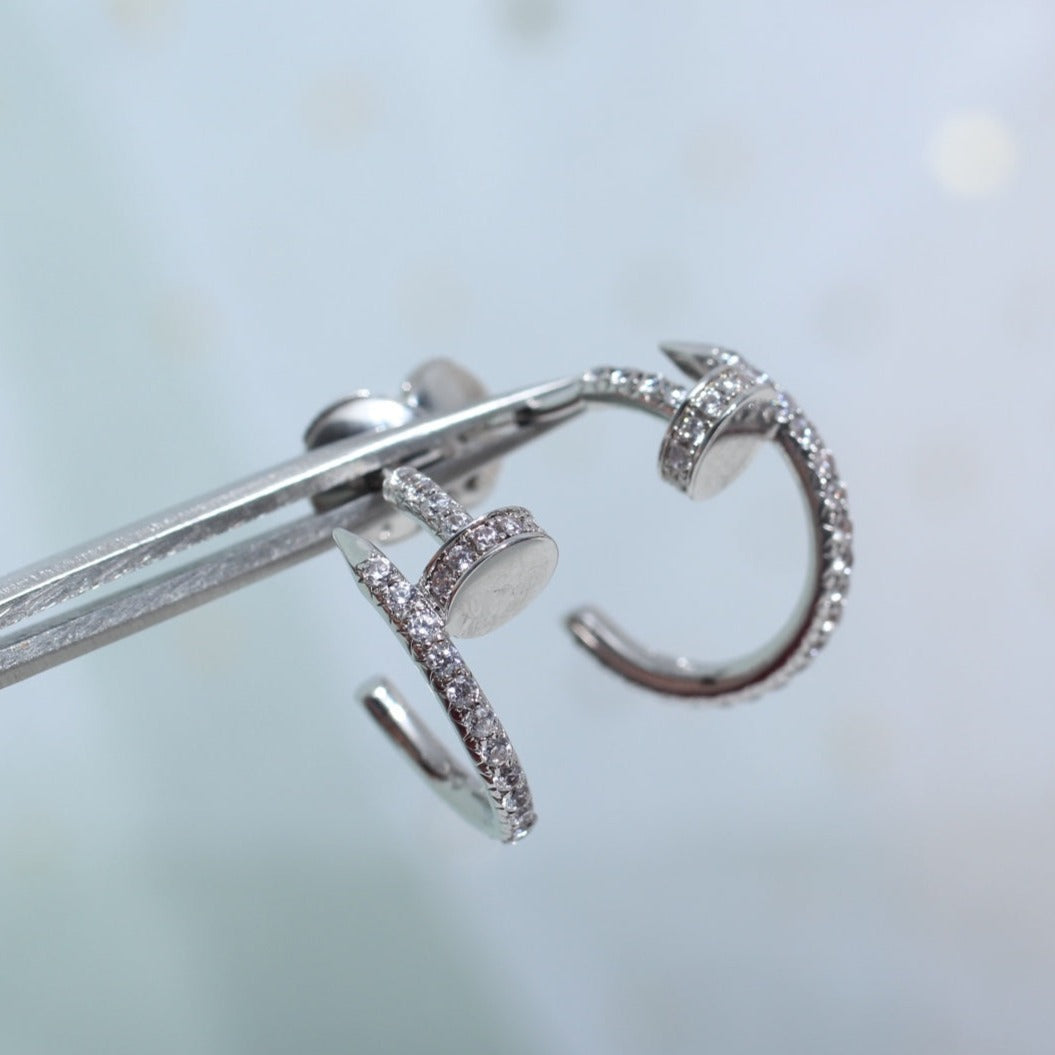 [Leaves]JUSTE EARRINGS 12.75MM SILVER DIAMOND
