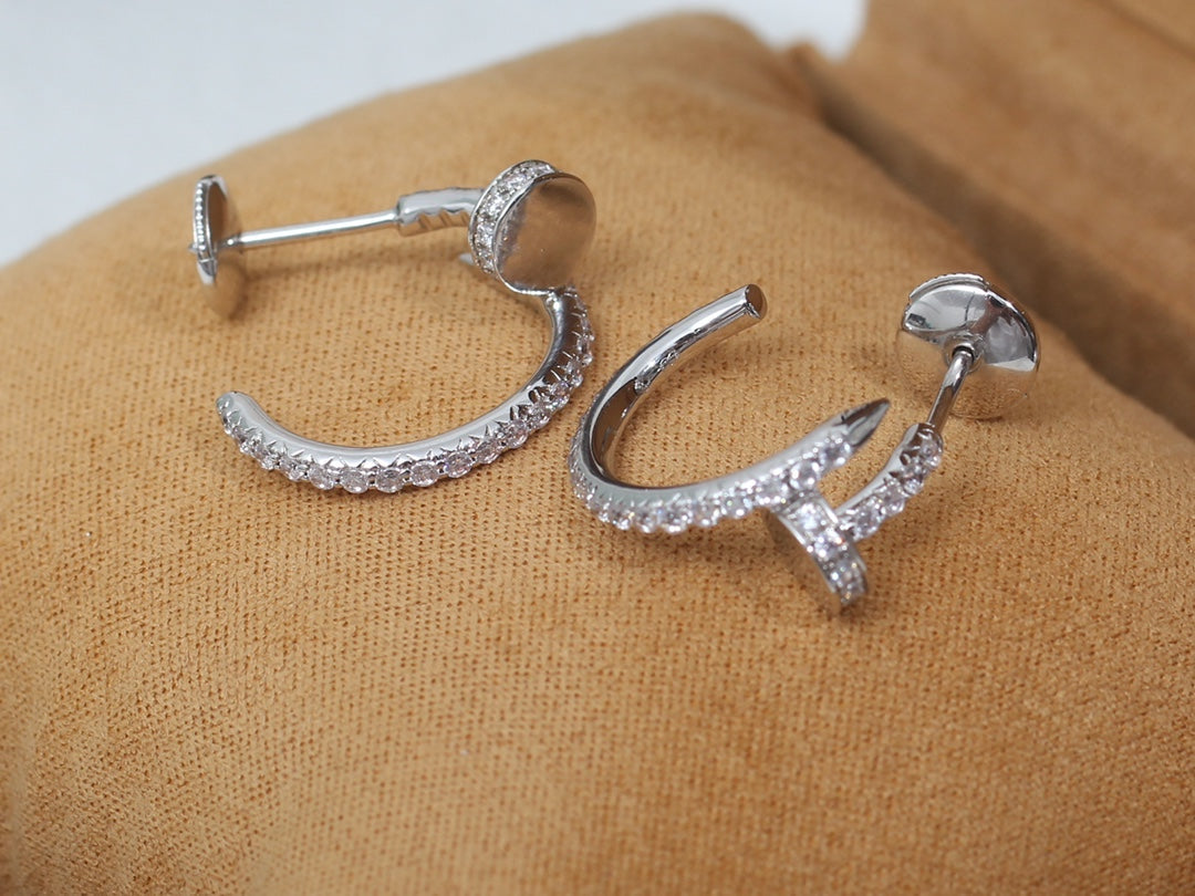 [Leaves]JUSTE EARRINGS 12.75MM SILVER DIAMOND
