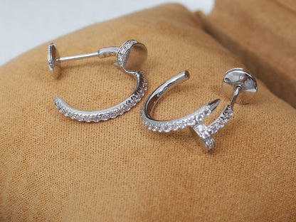 [Leaves]JUSTE EARRINGS 12.75MM SILVER DIAMOND