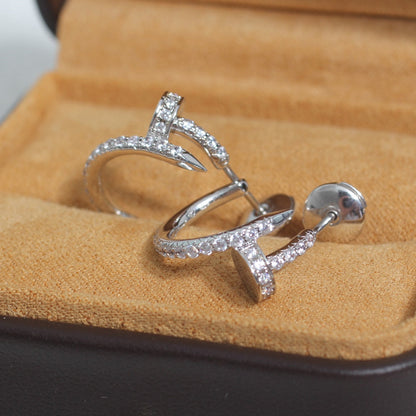 [Leaves]JUSTE EARRINGS 12.75MM SILVER DIAMOND
