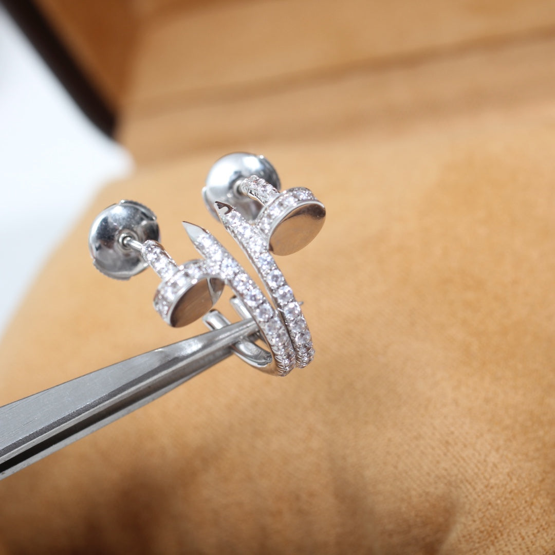 [Leaves]JUSTE EARRINGS 12.75MM SILVER DIAMOND