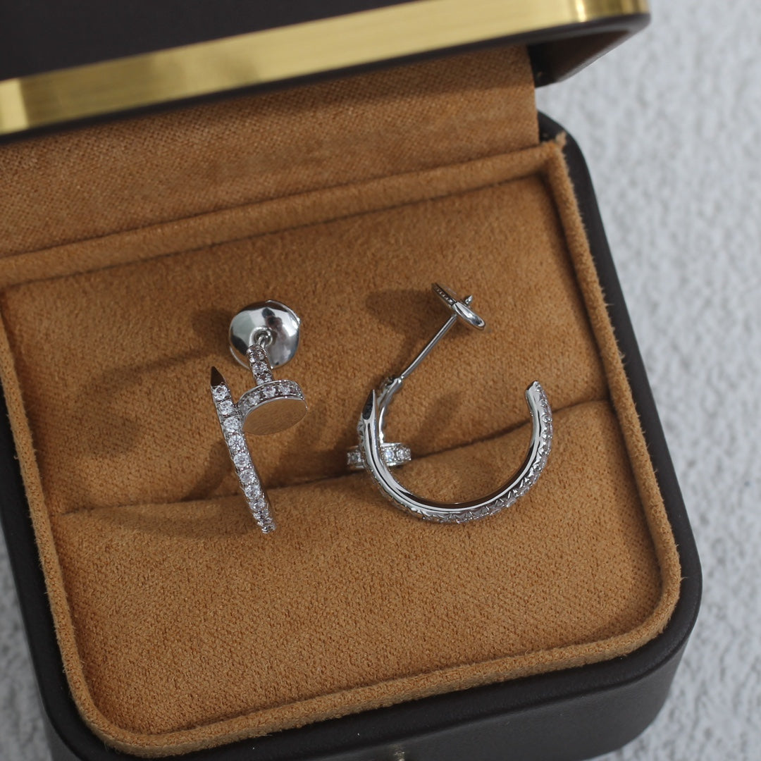 [Leaves]JUSTE EARRINGS 12.75MM SILVER DIAMOND