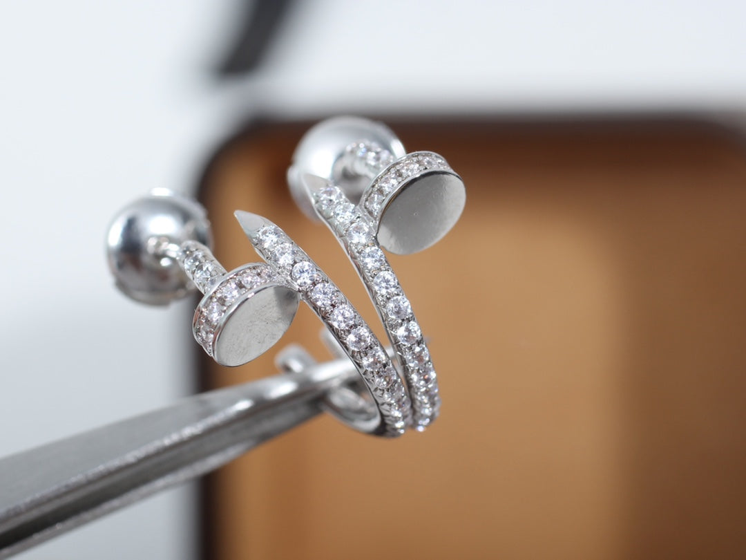 [Leaves]JUSTE EARRINGS 12.75MM SILVER DIAMOND