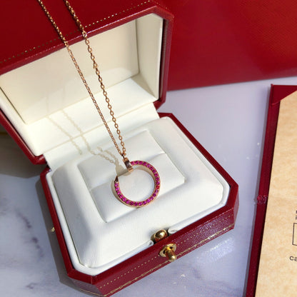 [Leaves]JUSTE NECKLACE GOLD RED DIAMONDS