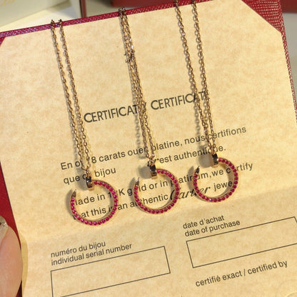 [Leaves]JUSTE NECKLACE GOLD RED DIAMONDS