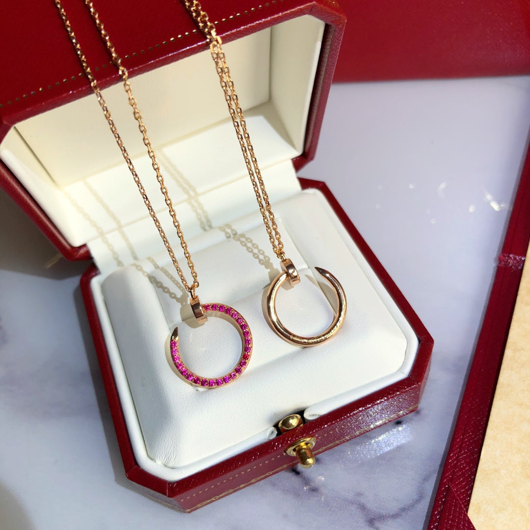[Leaves]JUSTE NECKLACE GOLD RED DIAMONDS