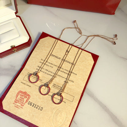 [Leaves]JUSTE NECKLACE GOLD RED DIAMONDS