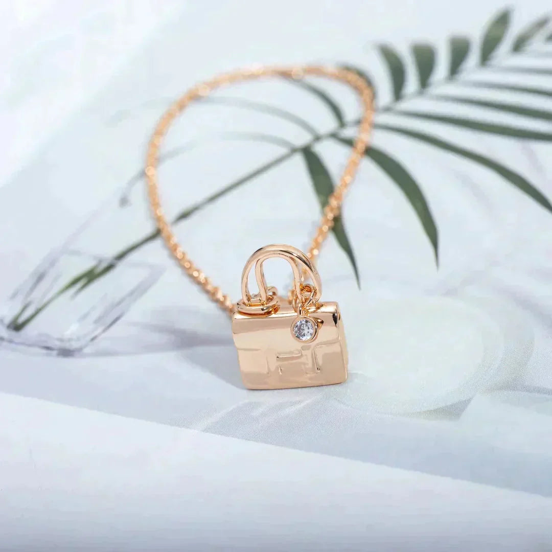 [Leaves]AMULETTE PEDANT ROSE GOLD NECKLACE
