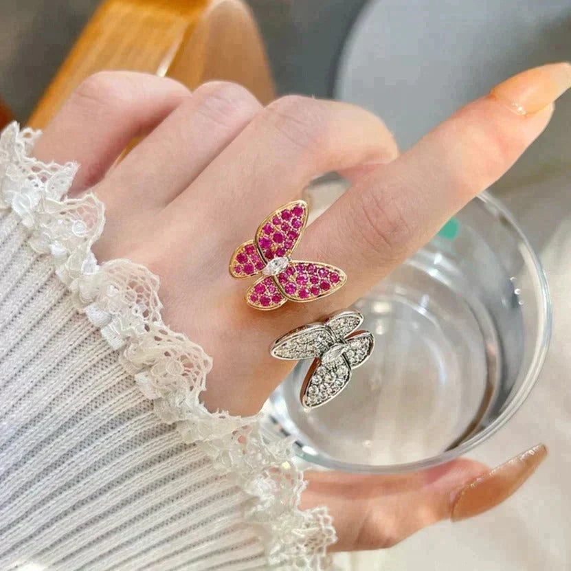[Leaves]TWIN BUTTERFLY DIAMOND RING