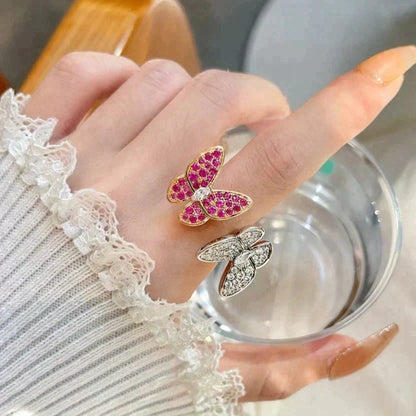 [Leaves]TWIN BUTTERFLY DIAMOND RING