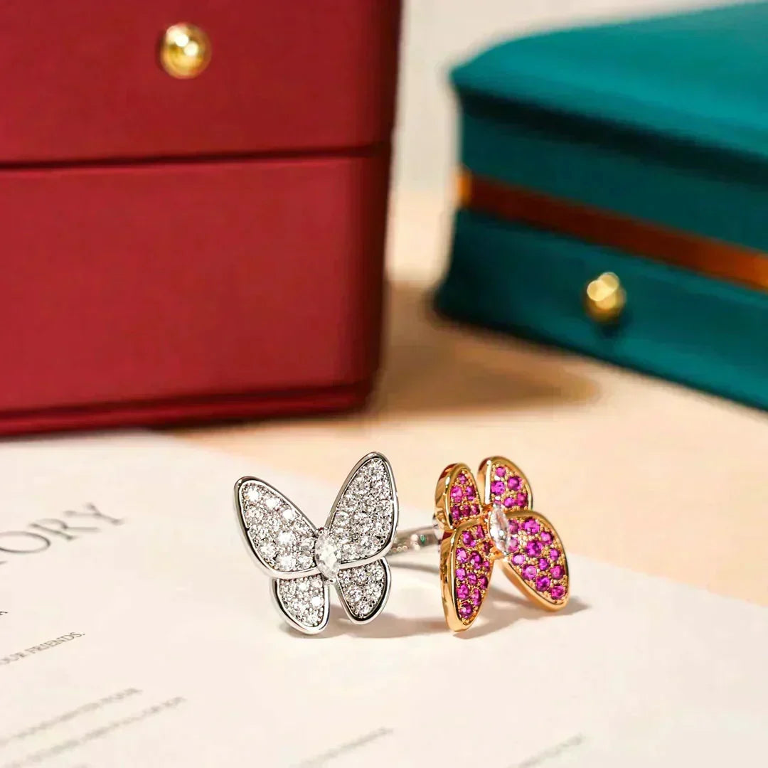 [Leaves]TWIN BUTTERFLY DIAMOND RING