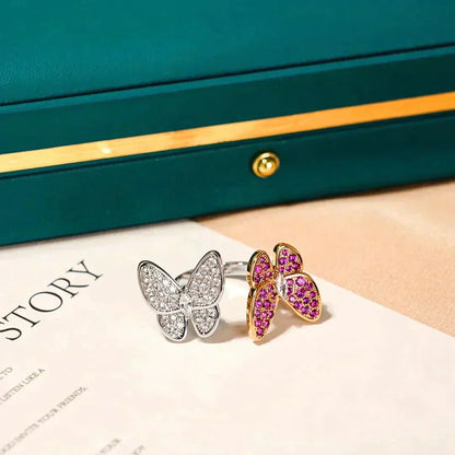[Leaves]TWIN BUTTERFLY DIAMOND RING