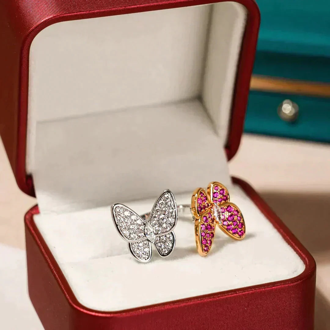 [Leaves]TWIN BUTTERFLY DIAMOND RING