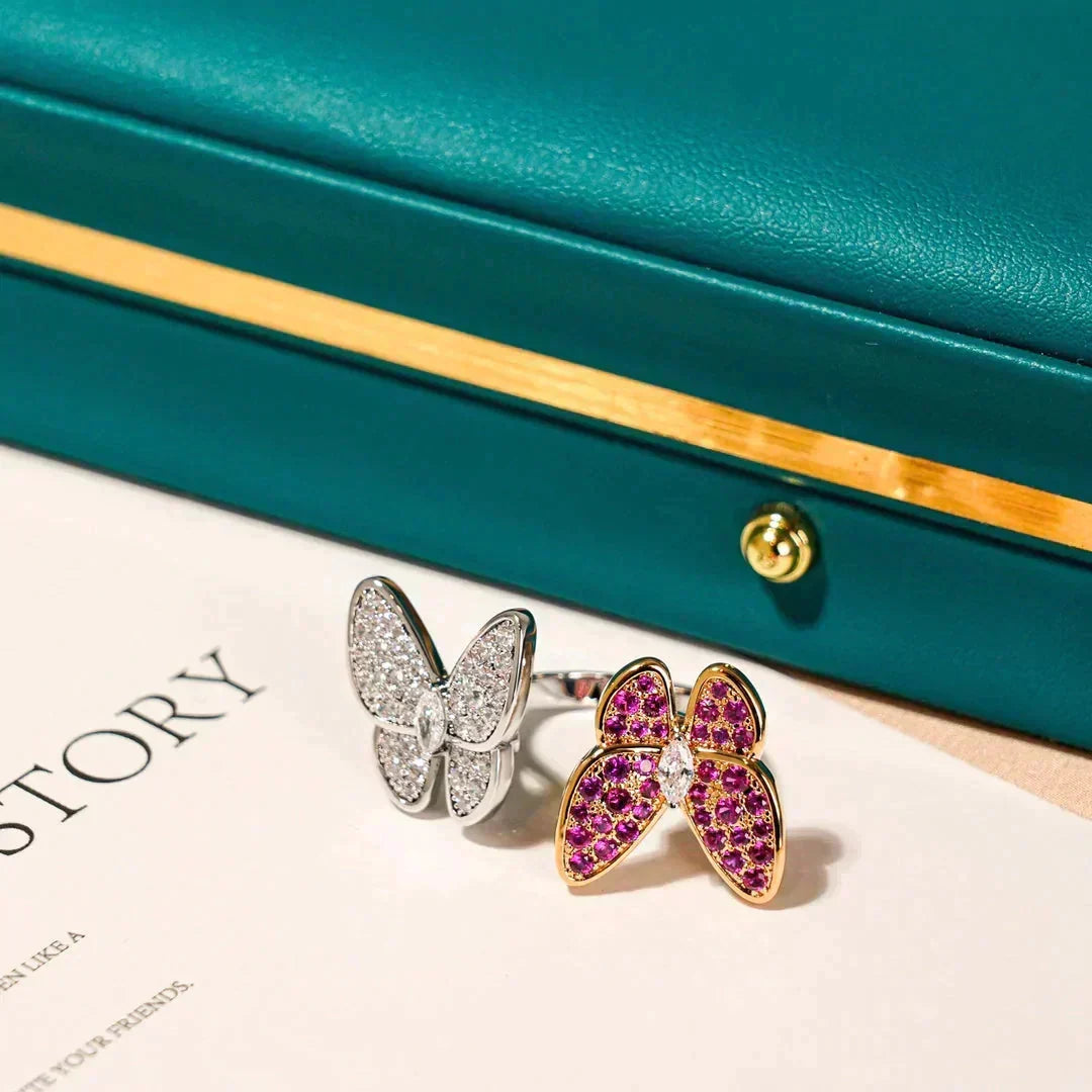 [Leaves]TWIN BUTTERFLY DIAMOND RING