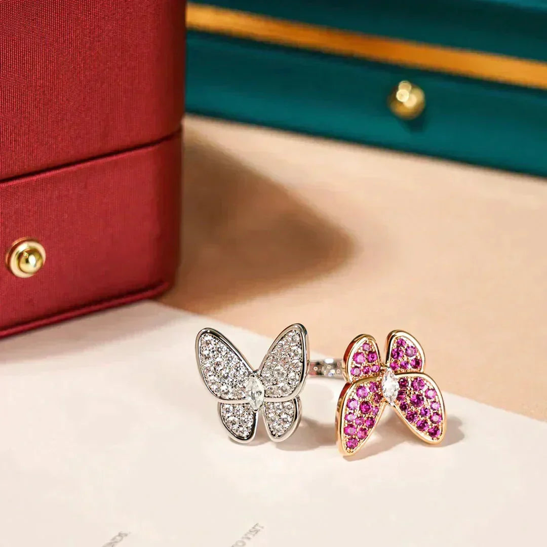 [Leaves]TWIN BUTTERFLY DIAMOND RING
