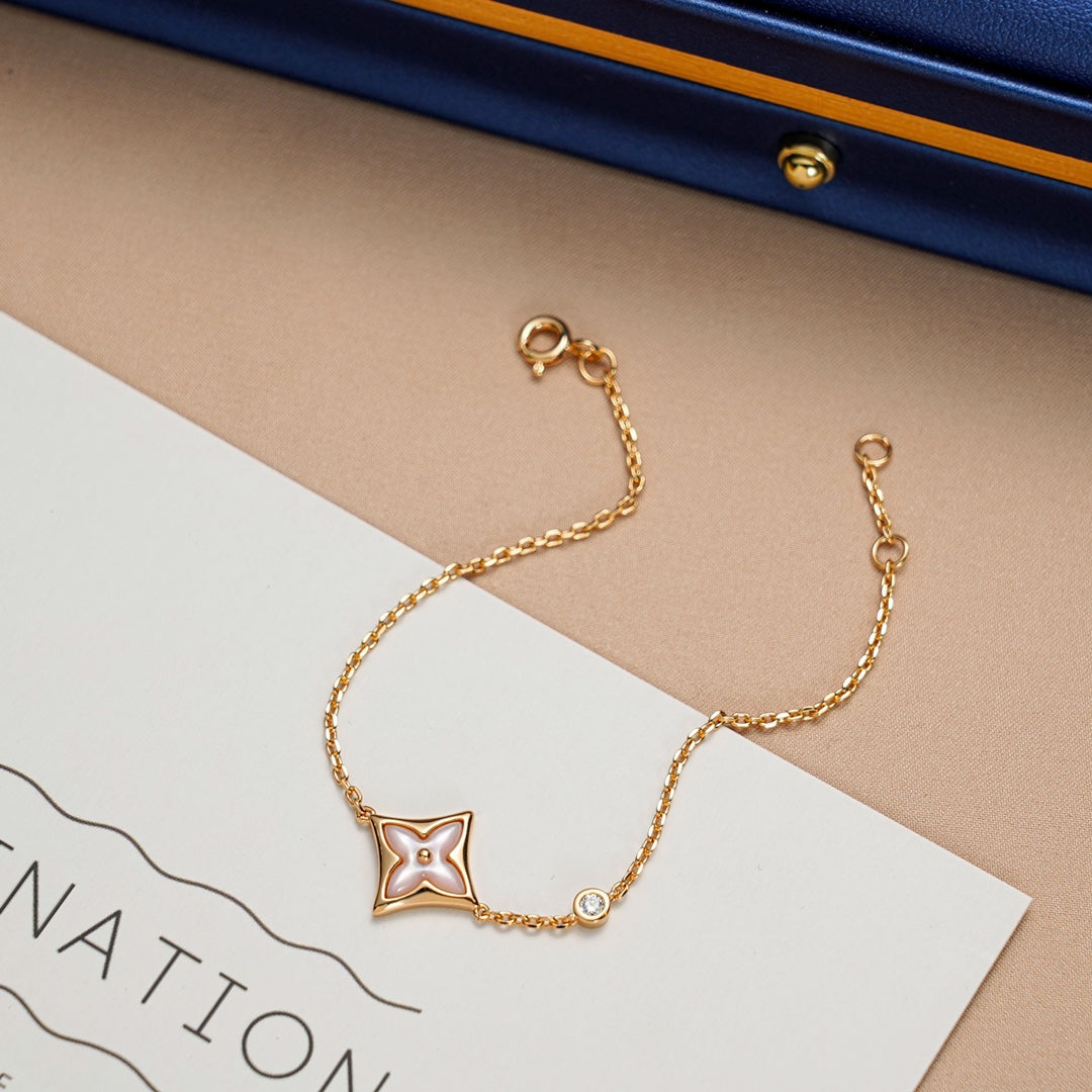 [Leaves]STAR 1 DIAMOND ROSE GOLD BRACELET
