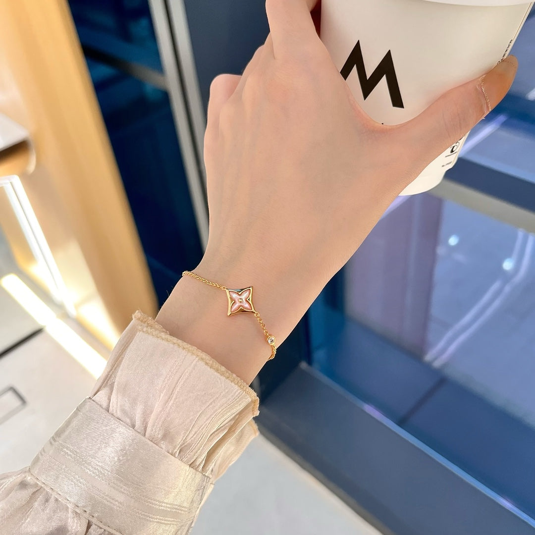 [Leaves]STAR 1 DIAMOND ROSE GOLD BRACELET