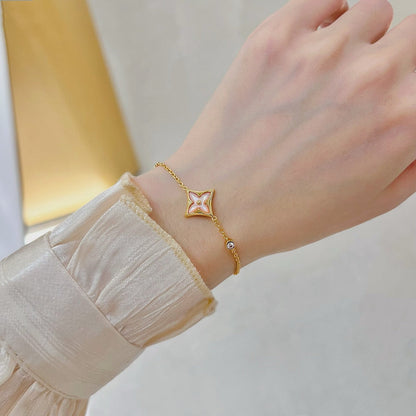 [Leaves]STAR 1 DIAMOND ROSE GOLD BRACELET