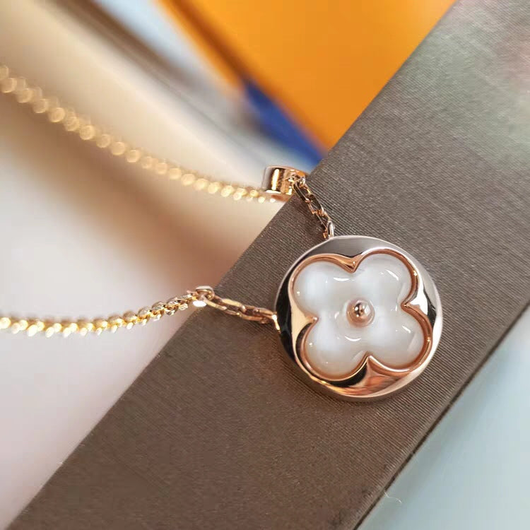 [Leaves]SUN MOP GOLD 1 DIAMOND NECKLACE