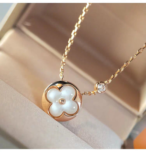 [Leaves]SUN MOP GOLD 1 DIAMOND NECKLACE