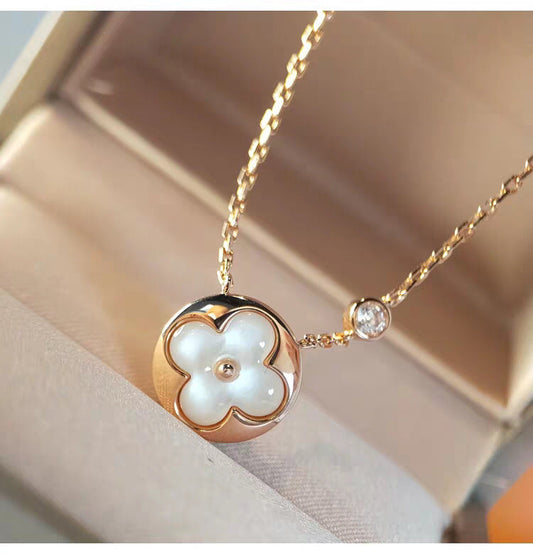 [Leaves]SUN MOP GOLD 1 DIAMOND NECKLACE