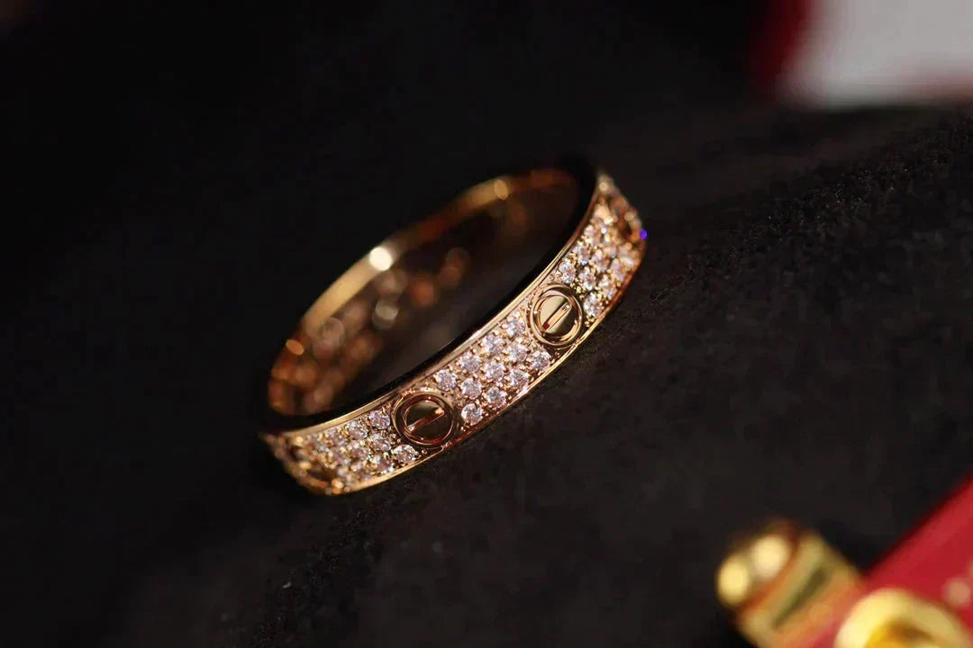 [Leaves]LOVE RING 3.6MM DIAMOND PAVED