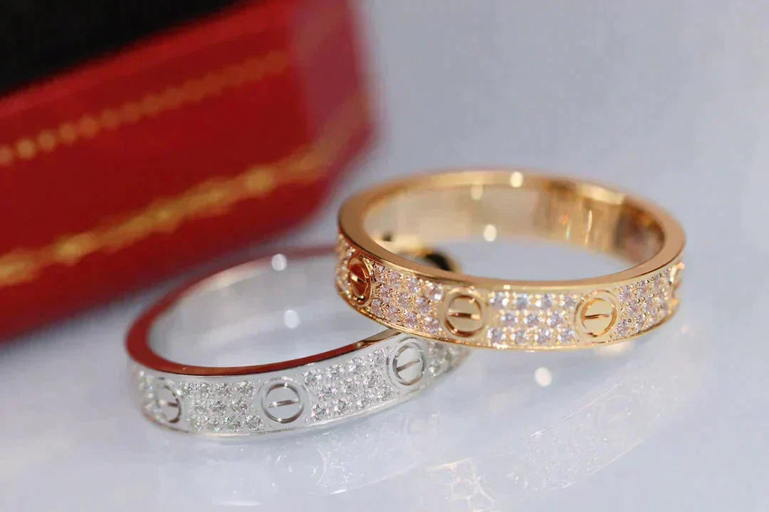 [Leaves]LOVE RING 3.6MM DIAMOND PAVED