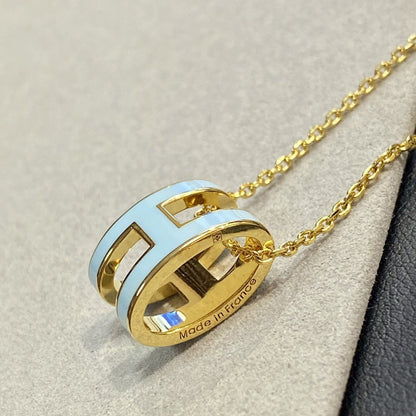 [Leaves]POP H LIGHT BLUE NECKLACE