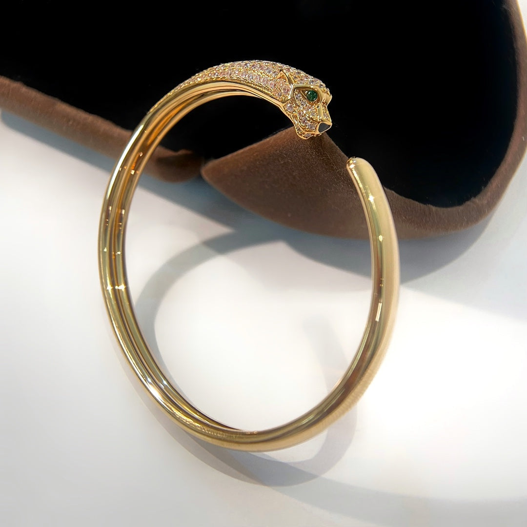 [Leaves]PANTHERE GOLD DIAMOND OPEN BRACELET