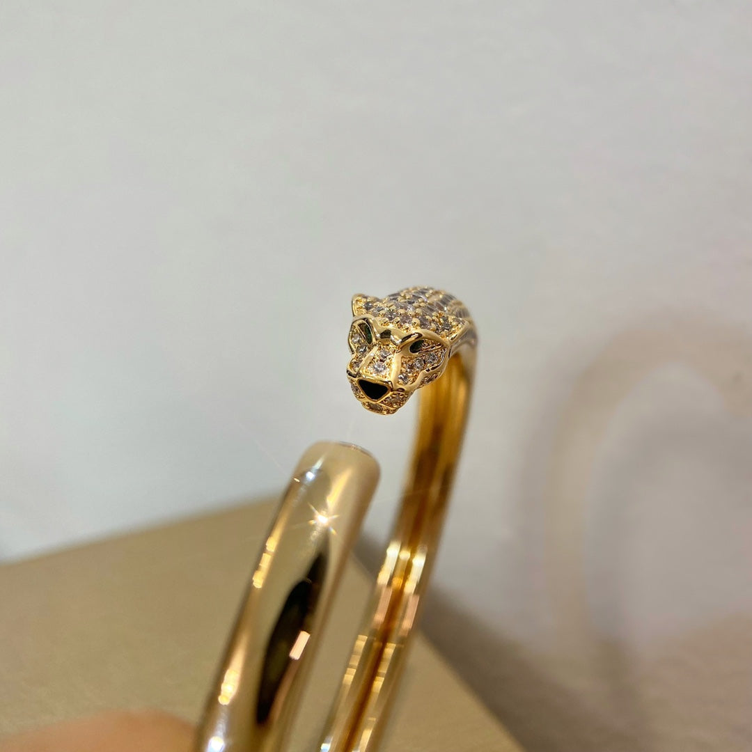 [Leaves]PANTHERE GOLD DIAMOND OPEN BRACELET
