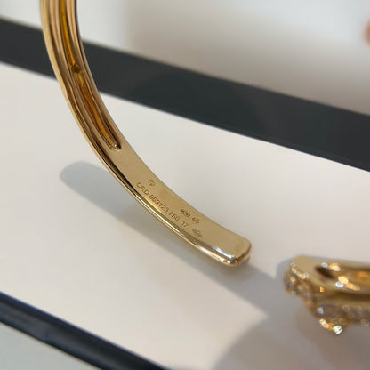 [Leaves]PANTHERE GOLD DIAMOND OPEN BRACELET