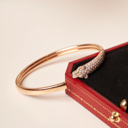 [Leaves]PANTHERE ROSE GOLD DIAMOND OPEN BRACELET