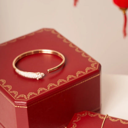 [Leaves]PANTHERE ROSE GOLD DIAMOND OPEN BRACELET
