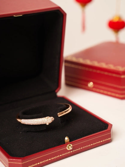[Leaves]PANTHERE ROSE GOLD DIAMOND OPEN BRACELET
