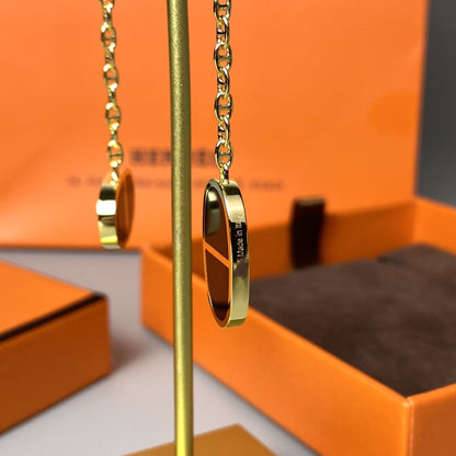[Leaves]CHAINE VERSO BLACK CERAMIC EARRINGS