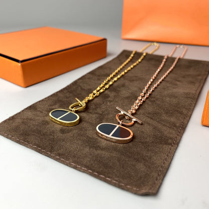 [Leaves]CHAINE VERSO BLACK CERAMIC NECKLACE