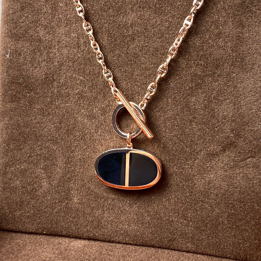 [Leaves]CHAINE VERSO BLACK CERAMIC NECKLACE