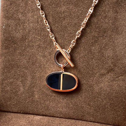 [Leaves]CHAINE VERSO BLACK CERAMIC NECKLACE