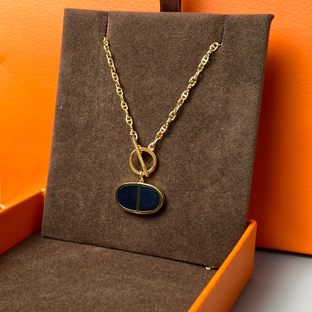 [Leaves]CHAINE VERSO BLACK CERAMIC NECKLACE