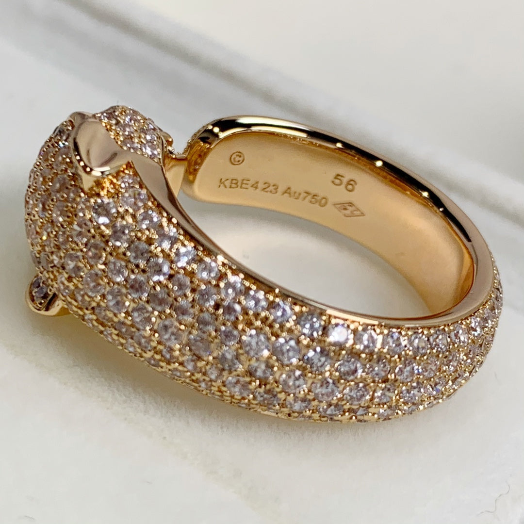 [Leaves]PANTHERE PINK GOLD DIAMOND RING
