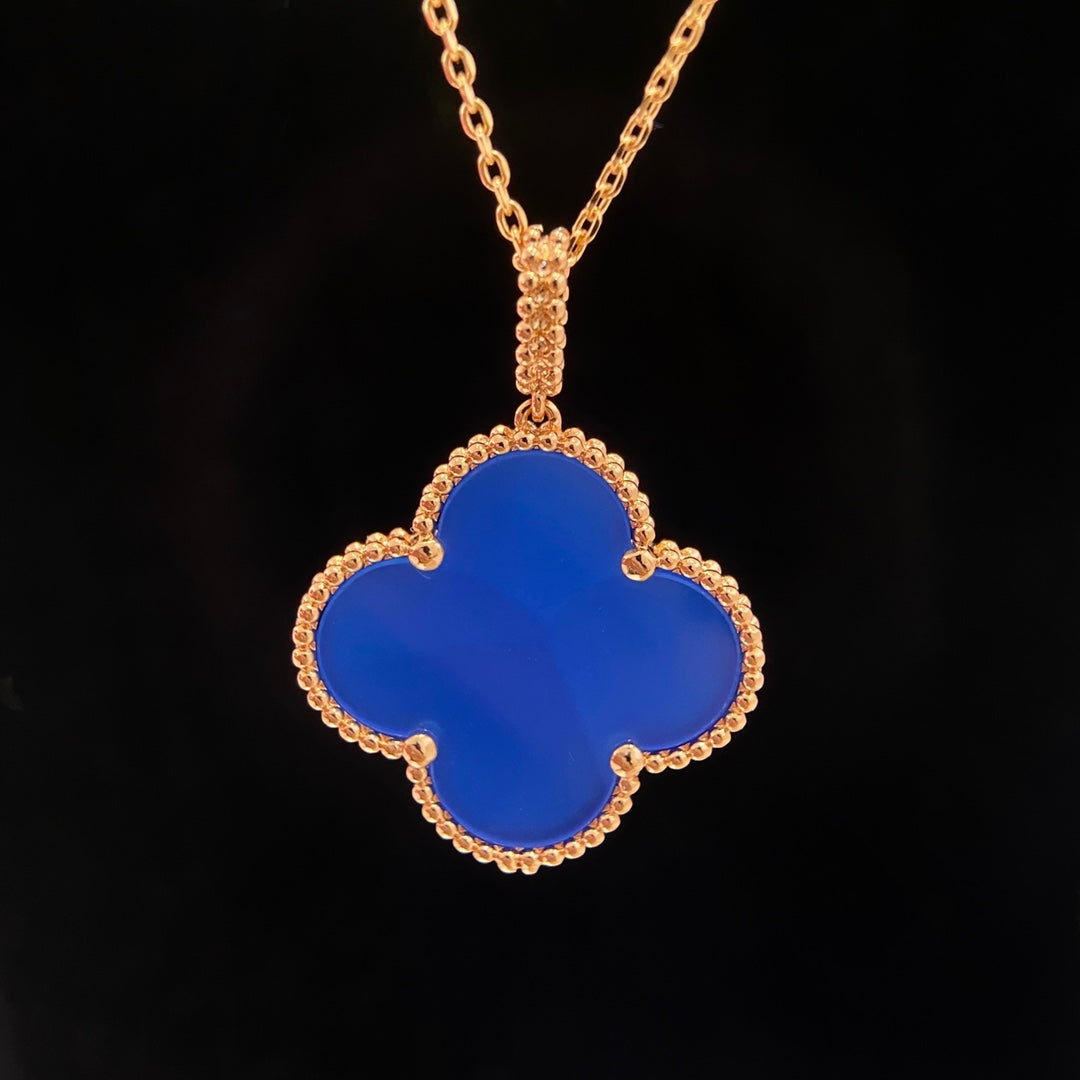 [Leaves]CLOVER 25MM NECKLACE TURQUOISE ROSE GOLD