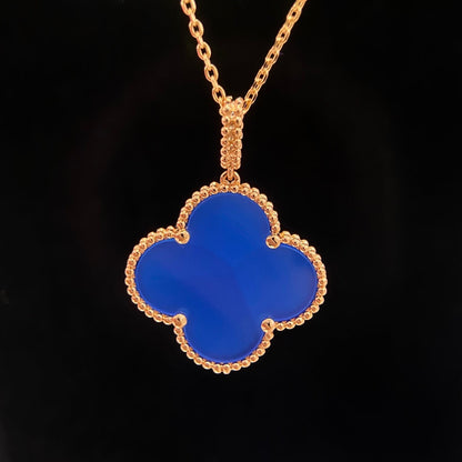 [Leaves]CLOVER 25MM NECKLACE TURQUOISE ROSE GOLD