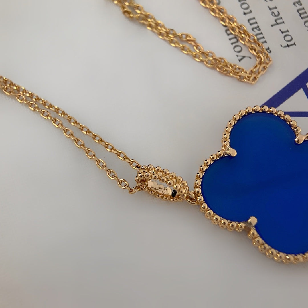 [Leaves]CLOVER 25MM NECKLACE TURQUOISE ROSE GOLD
