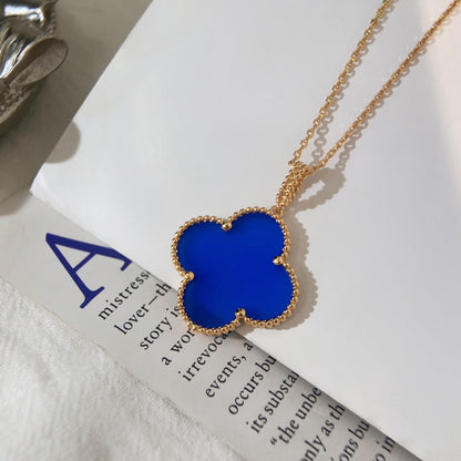 [Leaves]CLOVER 25MM NECKLACE TURQUOISE ROSE GOLD