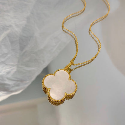 [Leaves]CLOVER 25MM MOP LARGE PENDANT NECKLACE