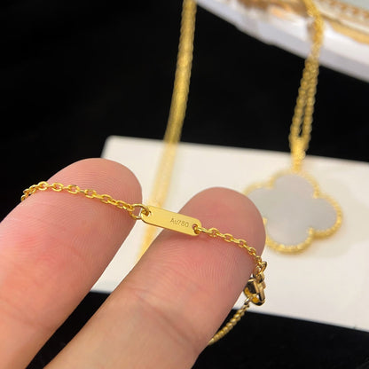 [Leaves]CLOVER 25MM MOP LARGE PENDANT NECKLACE