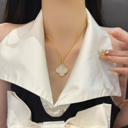 [Leaves]CLOVER 25MM MOP LARGE PENDANT NECKLACE