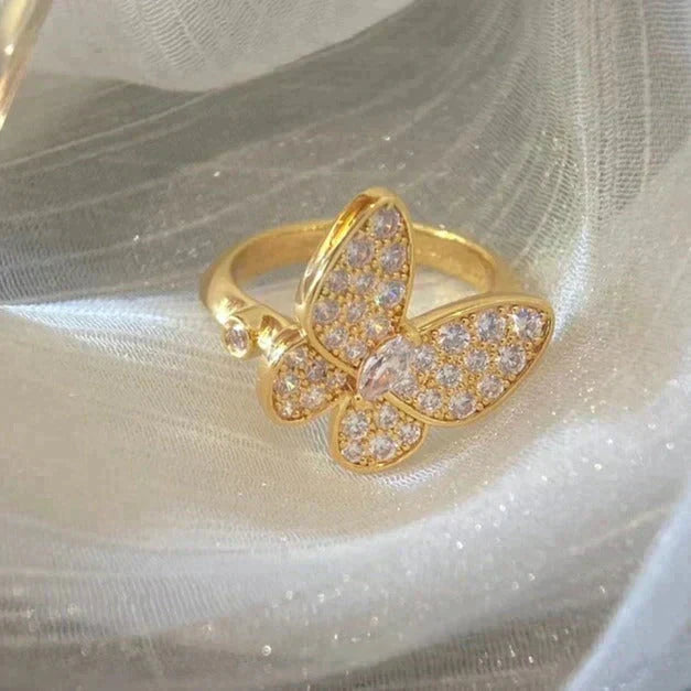 [Leaves]BUTTERFLY DIAMOND RING